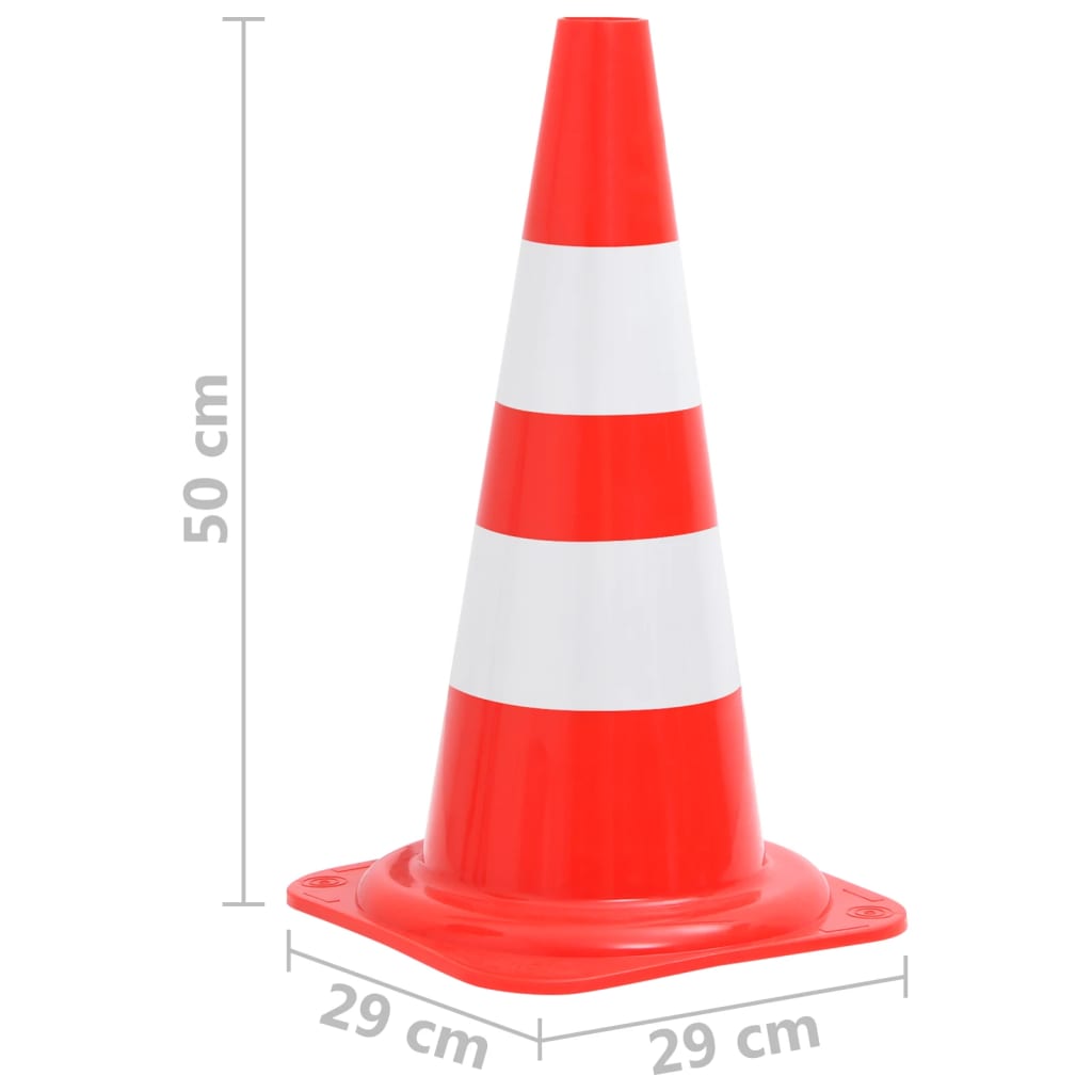 vidaXL Reflektierende Verkehrskegel 20 Stk. Rot und Weiß 50 cm