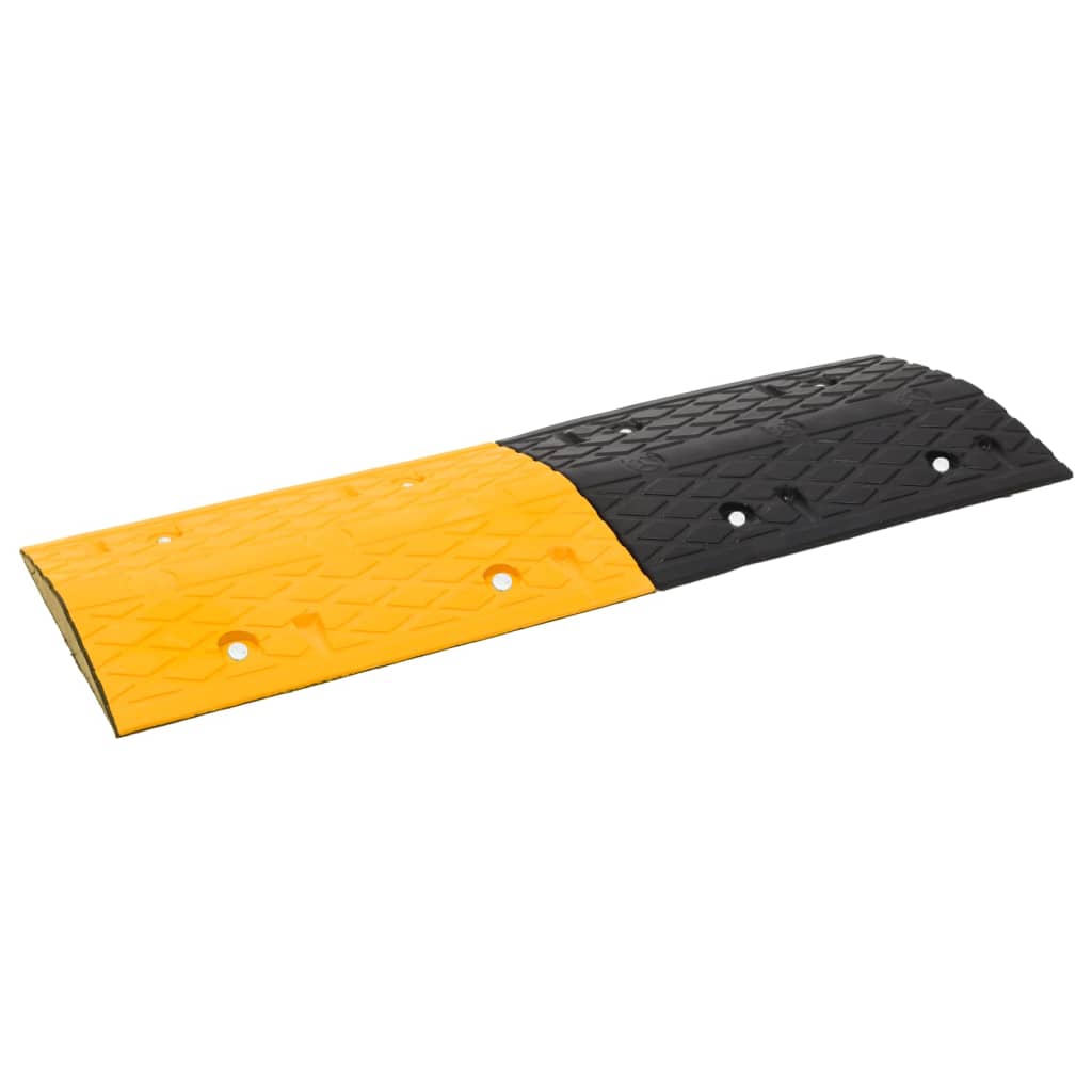 vidaXL Bodenschwellen 4 Stk. Gelb & Schwarz 97x32,5x4 cm Gummi