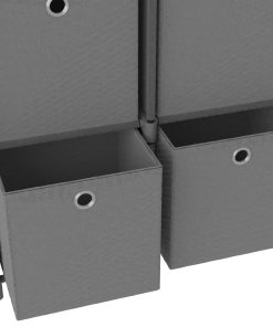 vidaXL Würfelregal mit 6 Boxen Grau 103x30x72,5 cm Stoff