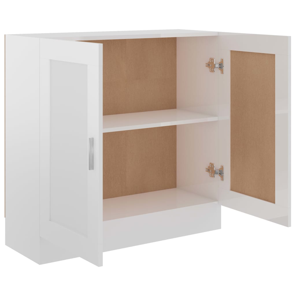 vidaXL Bücherschrank Hochglanz-Weiß 82,5x30,5x80 cm Holzwerkstoff