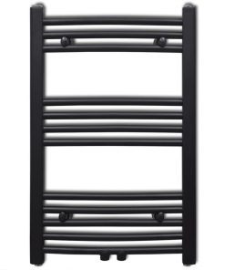 Handtuchheizkörper Warmwasser Gebogen Schwarz 500x764 mm