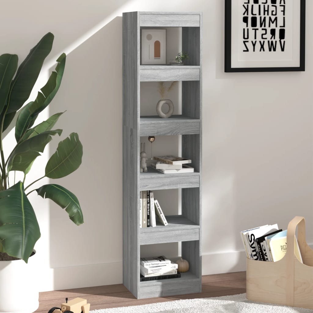vidaXL Bücherregal/Raumteiler Grau Sonoma 40x30x166 cm