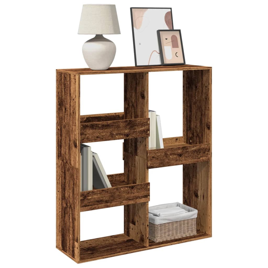 vidaXL Bücherregal/Raumteiler Altholz-Optik 100x33x115 cm