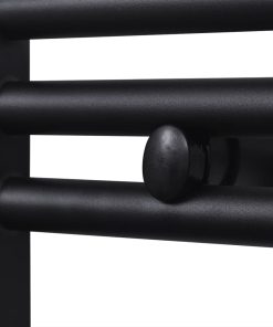 Handtuchheizkörper Warmwasser Gebogen Schwarz 480x480 mm