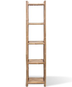 vidaXL Standregal mit 5 Böden Quadratisch Bambus