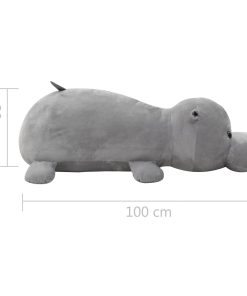 vidaXL Hippo Kuscheltier Plüsch Grau