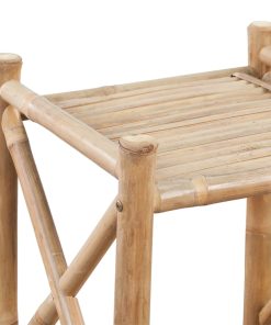 vidaXL Standregal mit 3 Böden Quadratisch Bambus