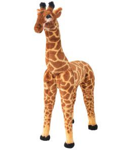 vidaXL Plüschtier Giraffe Stehend Plüsch Braun und Gelb XXL
