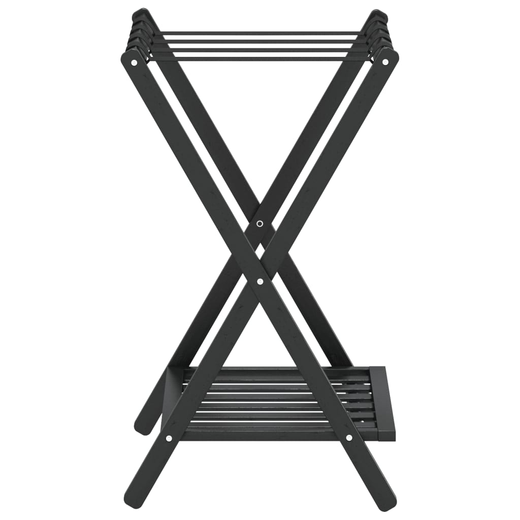 vidaXL Gepäckablage Schwarz 68x38x58 cm Bambus