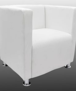 vidaXL Würfel-Sessel Weiß Kunstleder