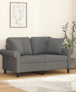 vidaXL Zierkissen 2 Stk. Dunkelgrau 40x40 cm Stoff