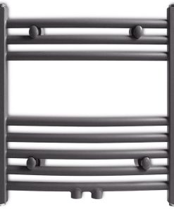 Handtuchheizkörper Warmwasser Gebogen Grau 480x480 mm