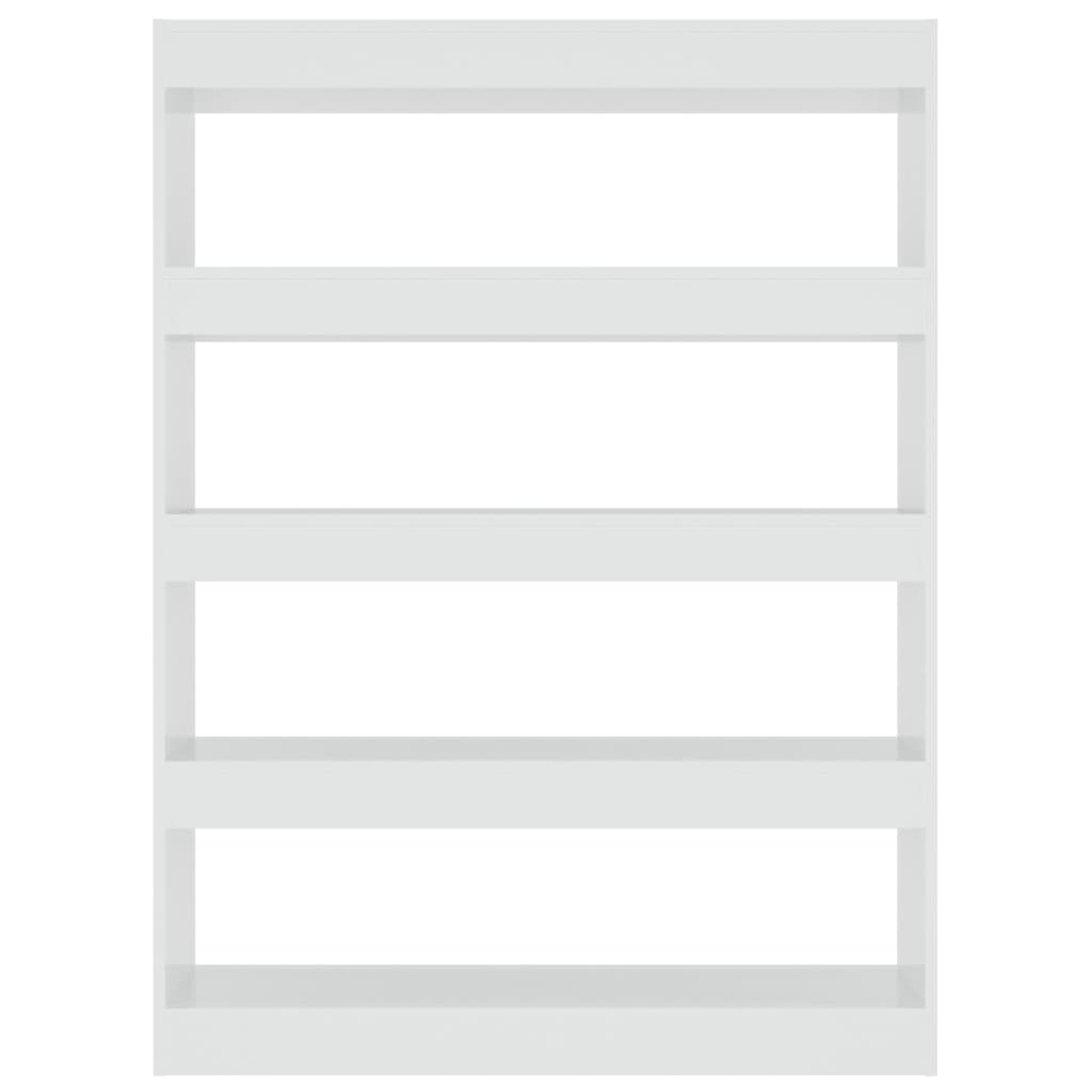 vidaXL Bücherregal/Raumteiler Hochglanz-Weiß 100x30x135 cm
