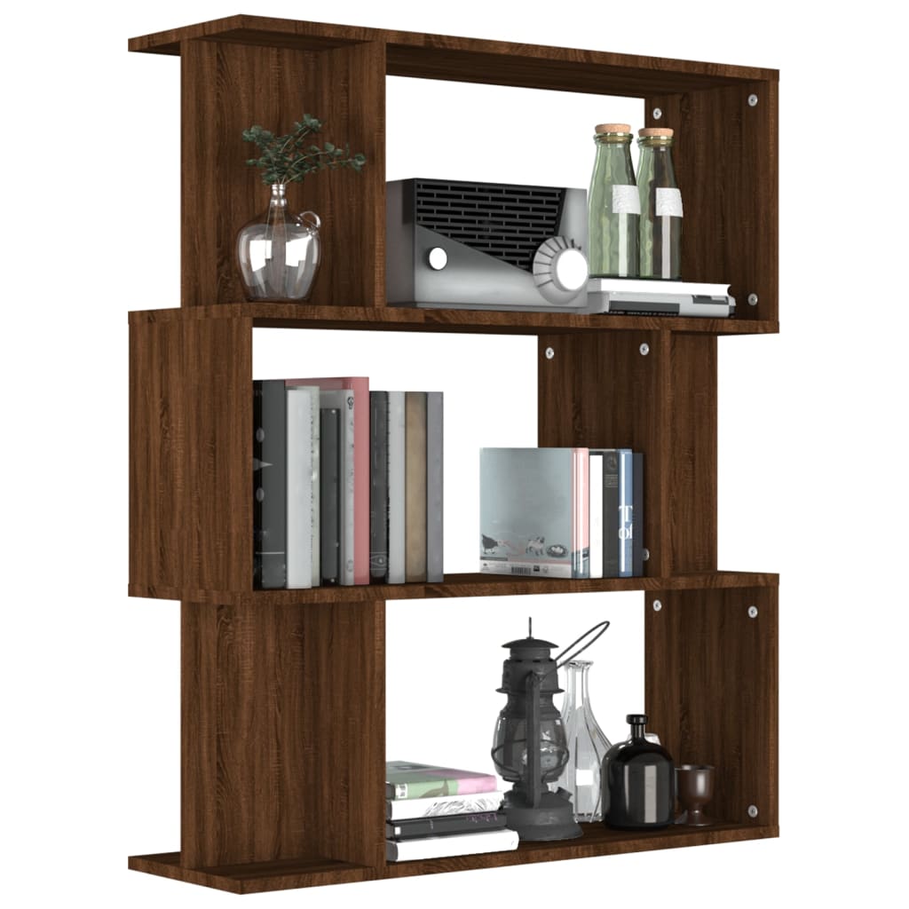 vidaXL Bücherregal/Raumteiler Braun Eiche 80x24x96 cm Holzwerkstoff