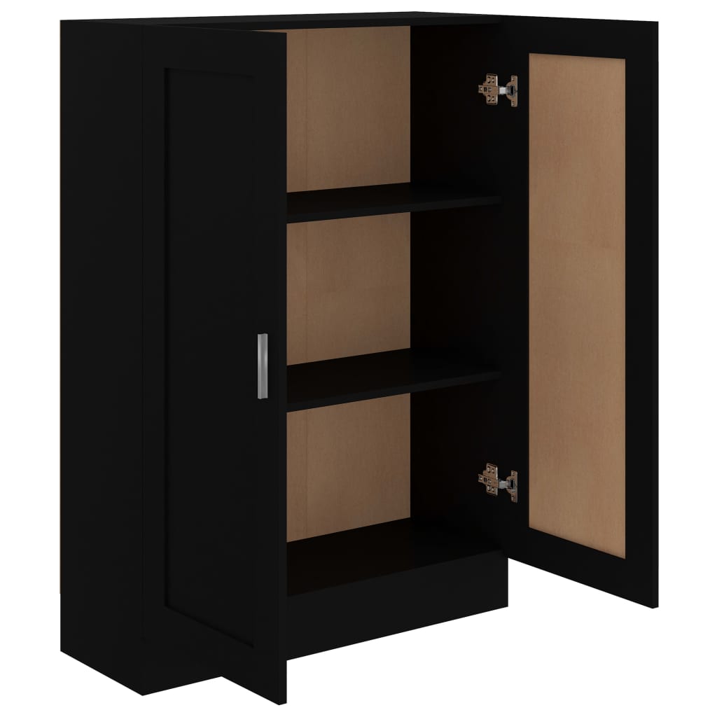 vidaXL Bücherschrank Schwarz 82,5x30,5x115 cm Holzwerkstoff