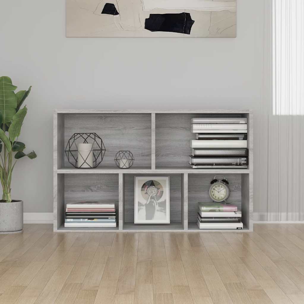 vidaXL Bücherregal/Sideboard Grau Sonoma 50x25x80 cm Holzwerkstoff