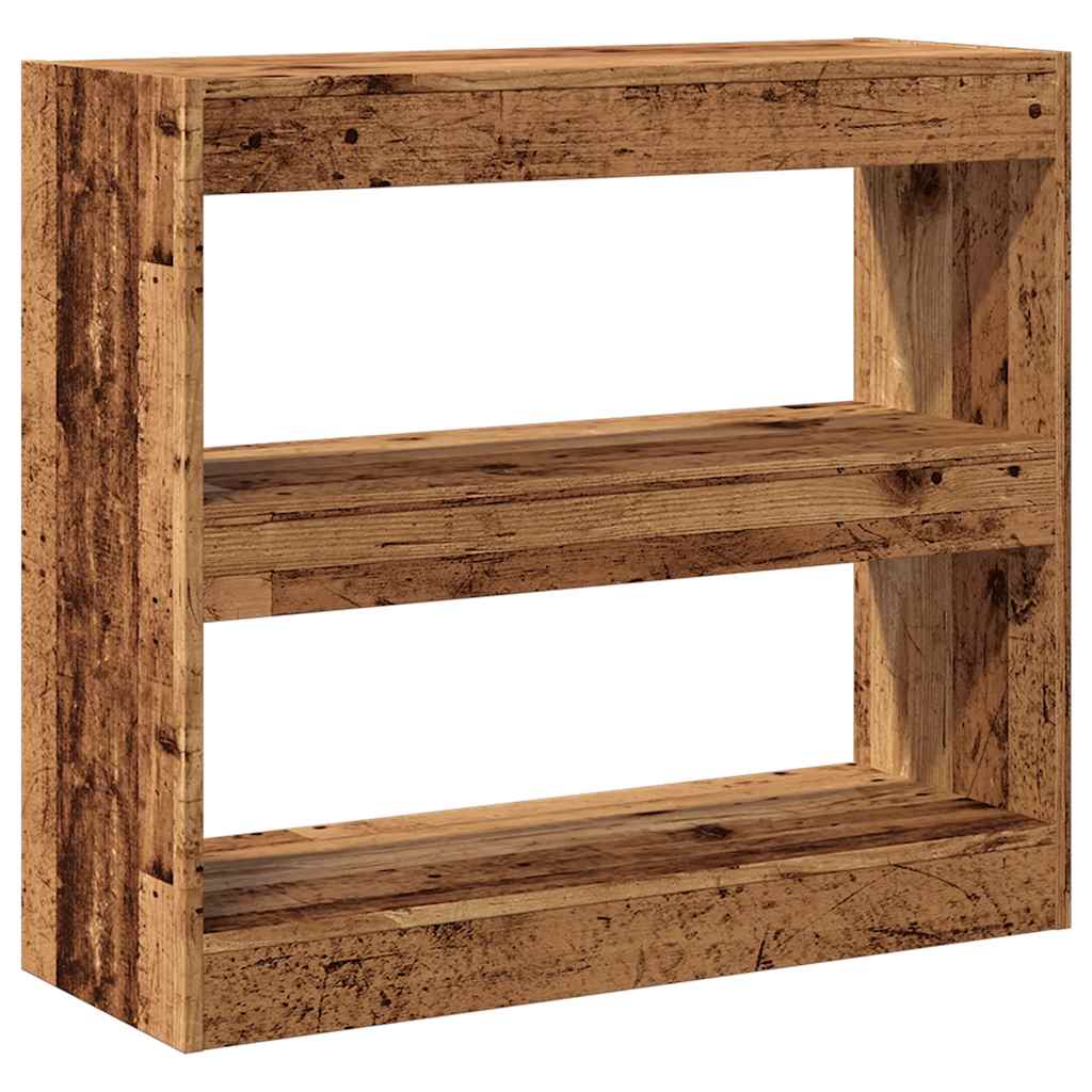 vidaXL Bücherregal/Raumteiler Altholz-Optik 80x30x72 cm