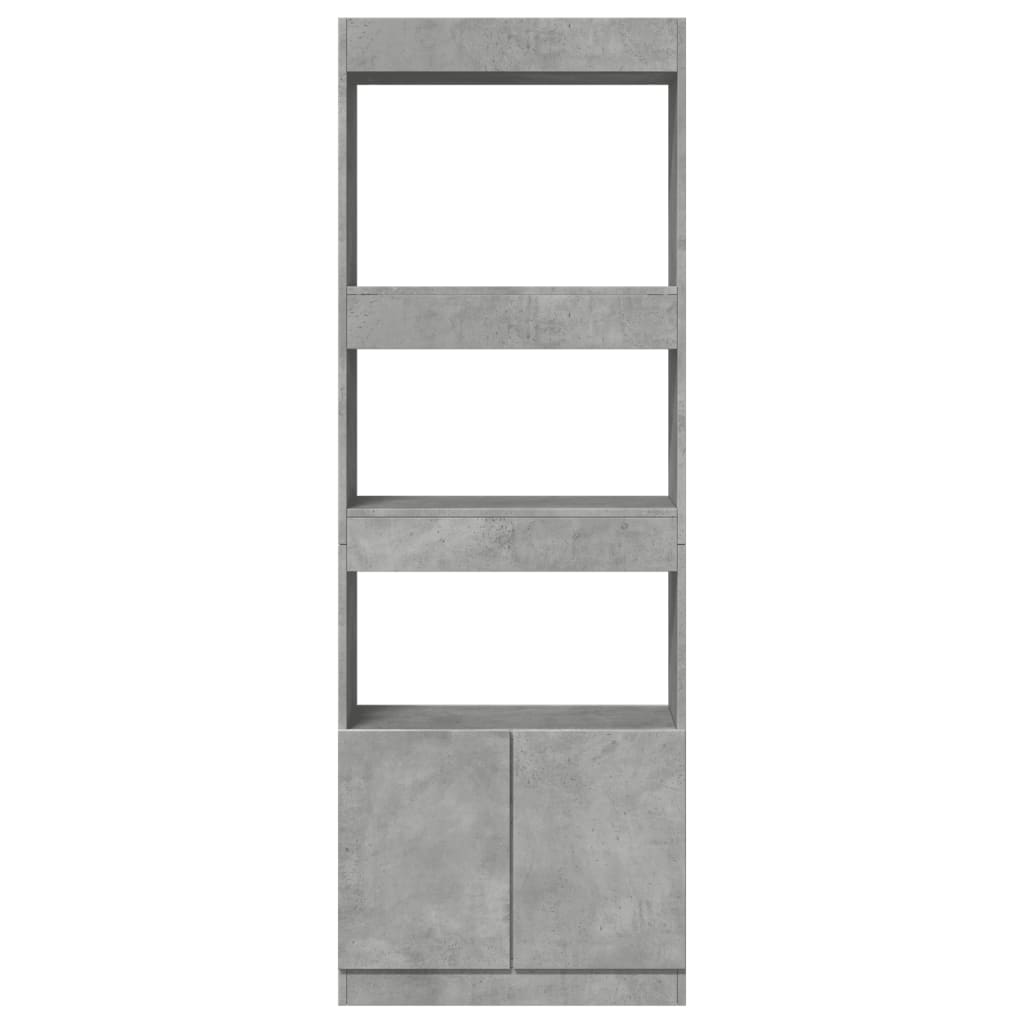 vidaXL Highboard 63x33x180 cm Betongrau Holzwerkstoff