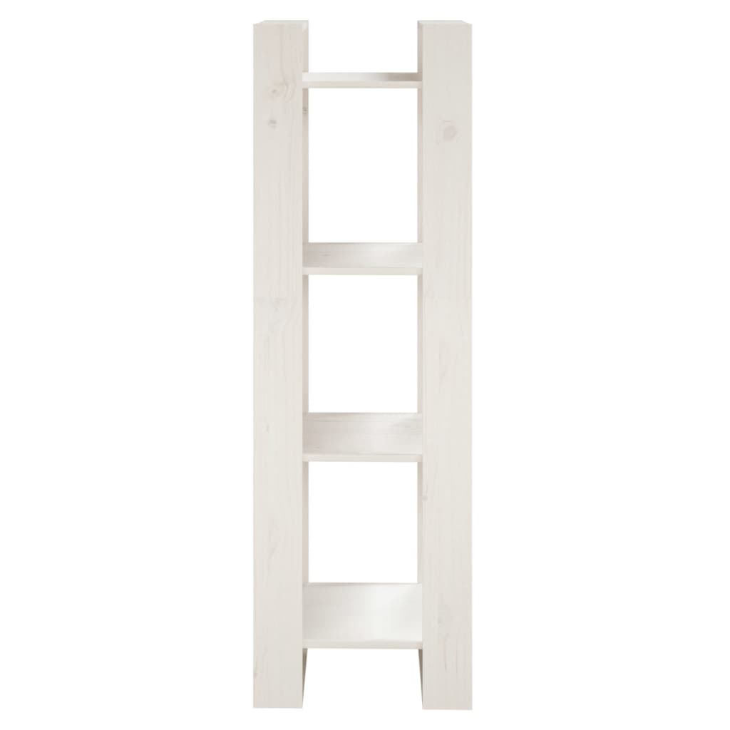 vidaXL Bücherregal/Raumteiler Weiß 41x35x125 cm Massivholz Kiefer