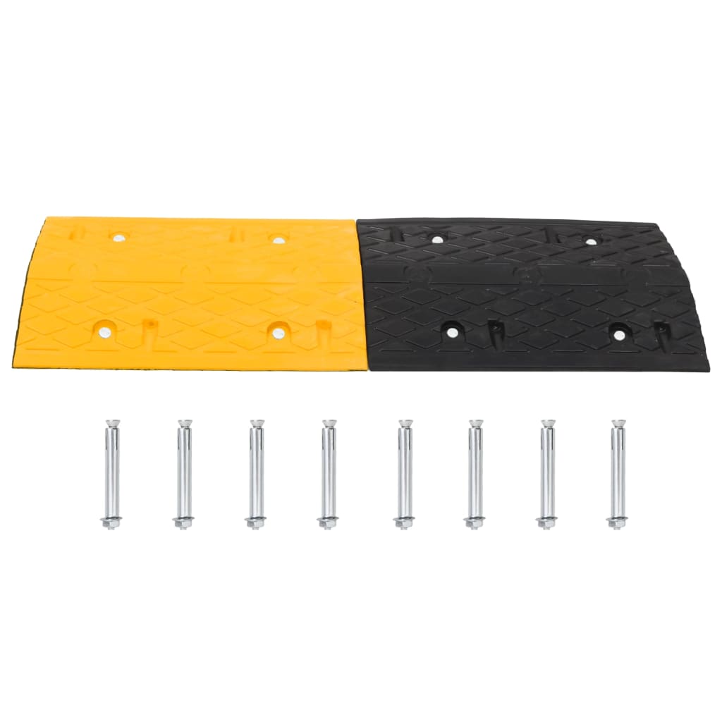 vidaXL Bodenschwelle Gelb & Schwarz 420x32,5x4 cm Gummi