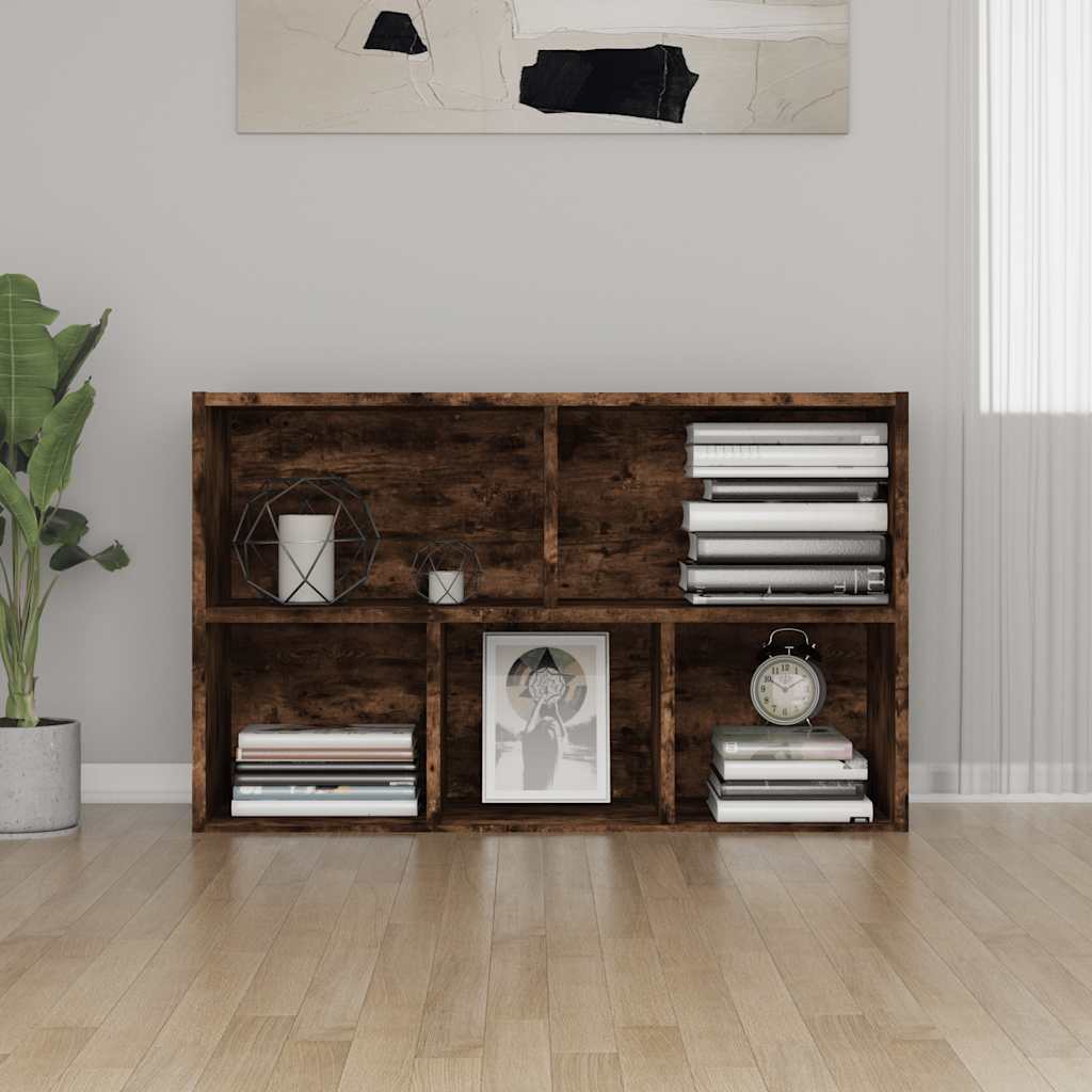 vidaXL Bücherregal/Sideboard Räuchereiche 50x25x80 cm Holzwerkstoff