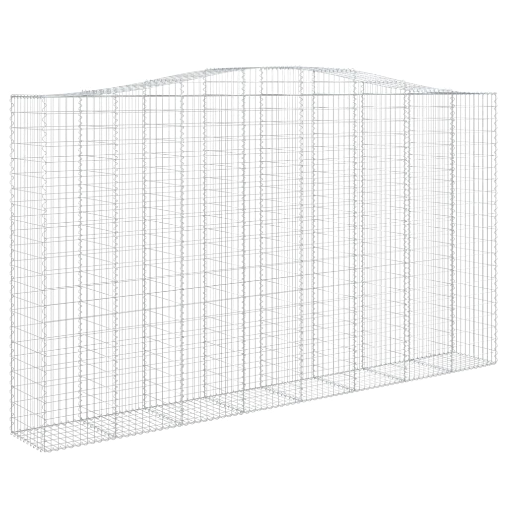 vidaXL Gabionen mit Hochbogen 2 Stk. 400x50x220/240cm Verzinktes Eisen
