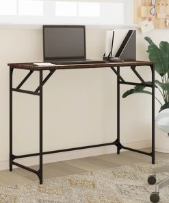 vidaXL Schreibtisch Braun Eichen-Optik 100x45x76cm Holzwerkstoff Stahl