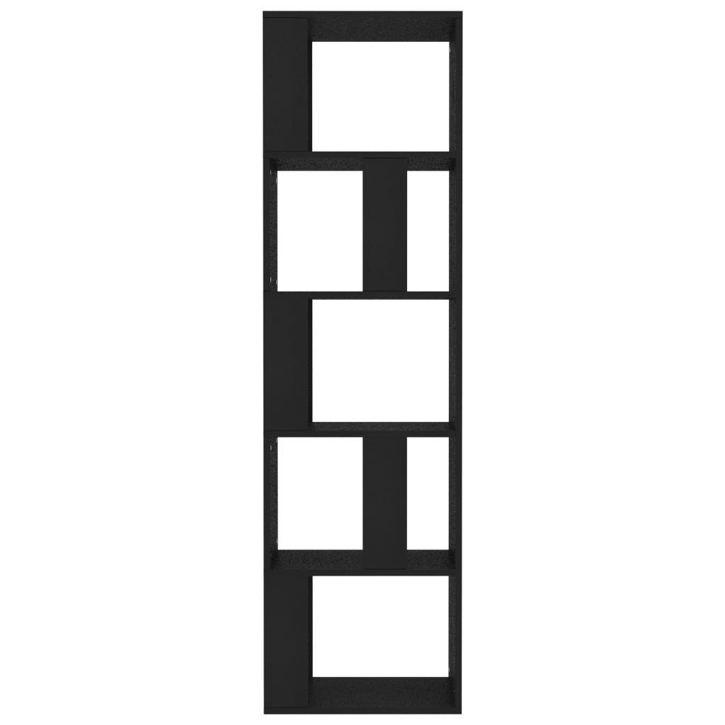 vidaXL Bücherregal/Raumteiler Schwarz 45x24x159 cm Holzwerkstoff