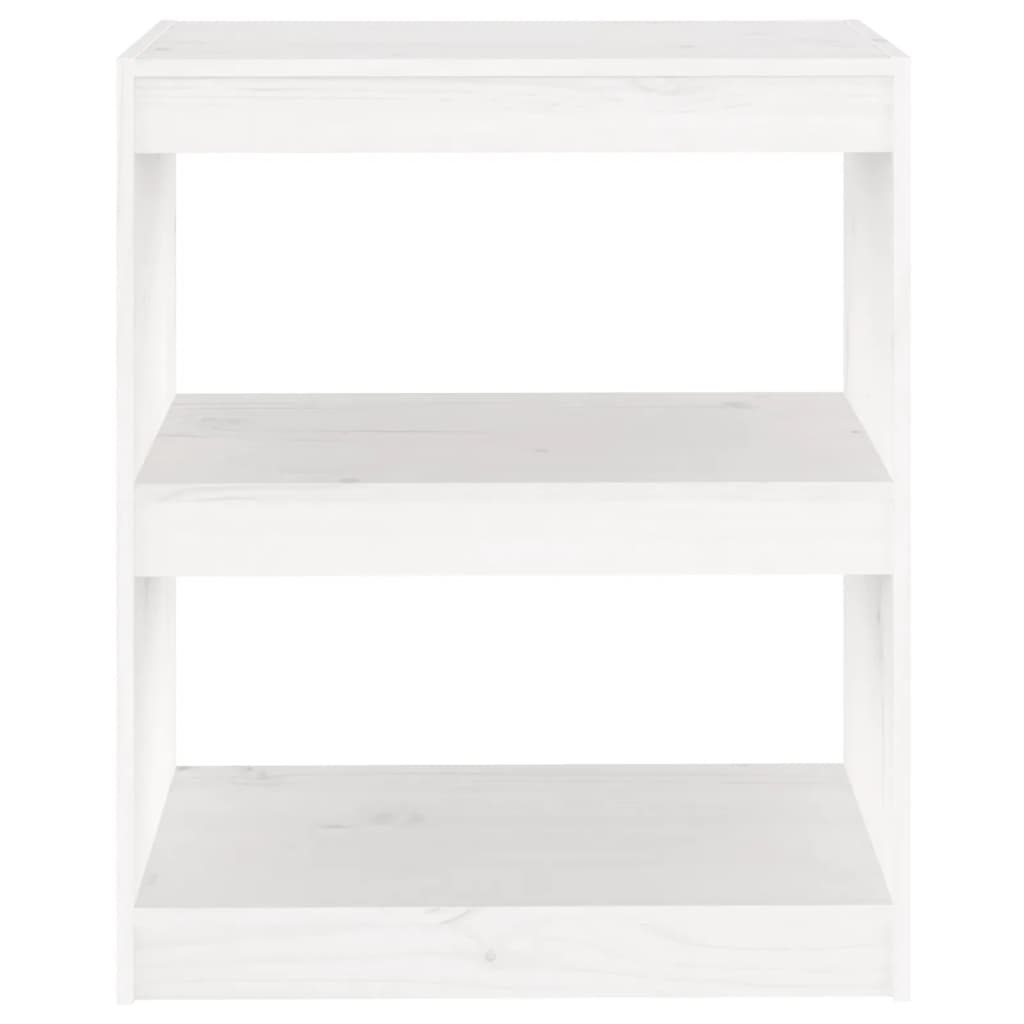 vidaXL Bücherregal/Raumteiler Weiß 60x30x71,5 cm Massivholz Kiefer
