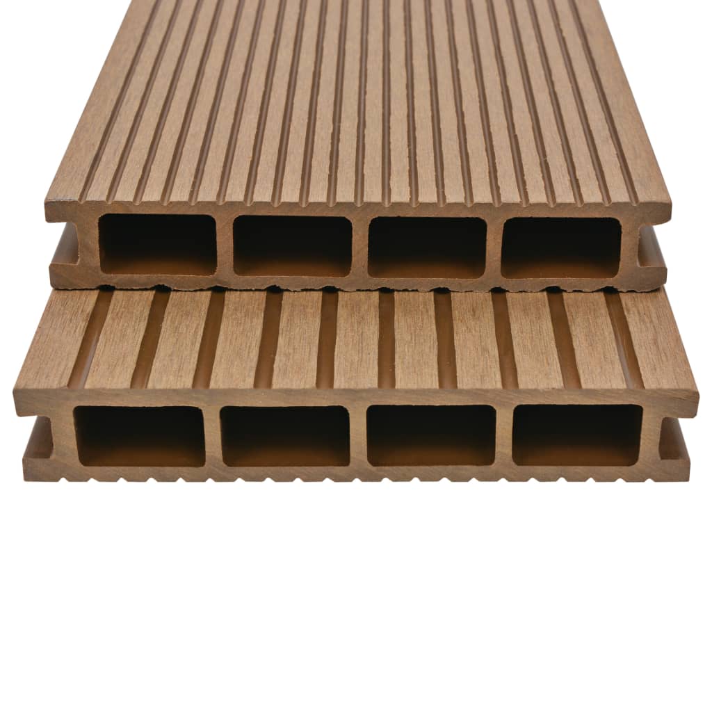 vidaXL WPC Hohlkammer Terrassendielen mit Zubehör 25 m² 4 m Teak