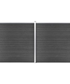 vidaXL Zaunelement Set WPC 353x186 cm Schwarz