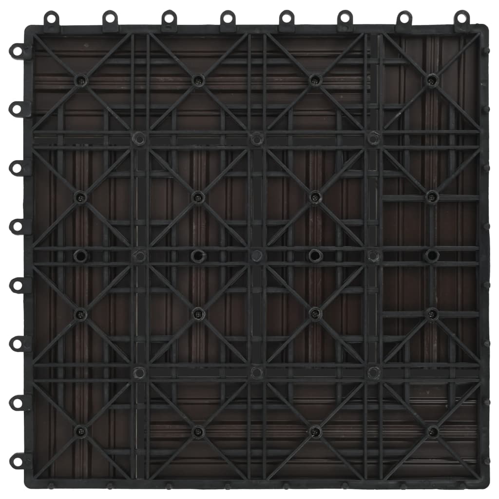vidaXL Terrassenfliesen 11 Stück WPC 30 x 30 cm 1 qm Dunkelbraun