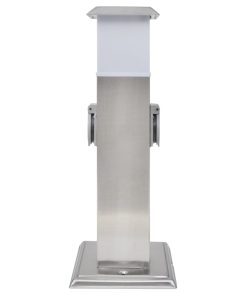 Gartensteckdose Steckdosenturm Edelstahl mit Lampe