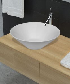 Keramik Waschtisch Waschbecken Becken Porzellan Weiß