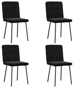 vidaXL Esszimmerstühle 4 Stk. Schwarz Samt