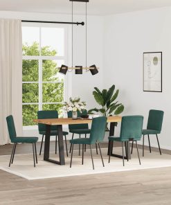 vidaXL Esszimmerstühle 6 Stk. Dunkelgrün Samt
