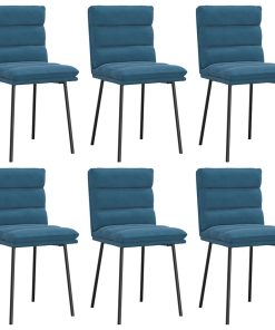 vidaXL Esszimmerstühle 6 Stk. Blau Samt
