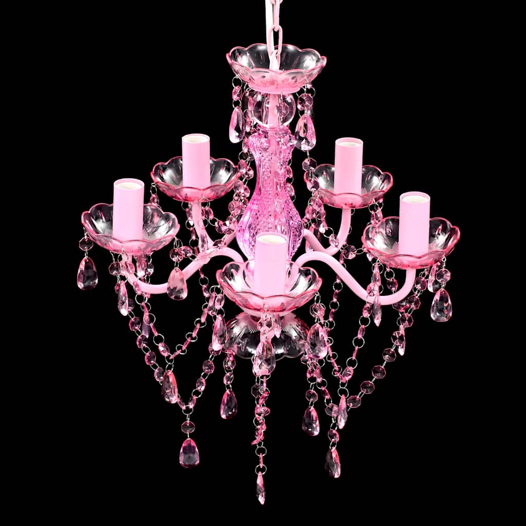 vidaXL Kronleuchter 5 Glühbirnen Rosa