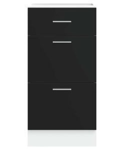 vidaXL Unterschrank Lyon Schwarz 40x46x81,5 cm Holzwerkstoff
