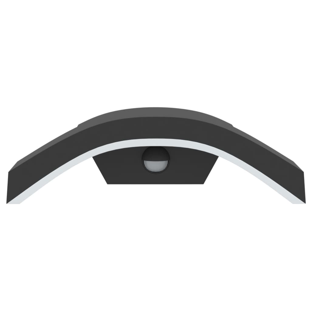 vidaXL LED-Außenwandleuchten mit Sensor 2 Stk. Schwarz Aludruckguss