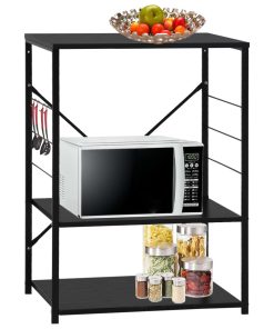 vidaXL Mikrowellenregal Schwarz 60×39,6×79,5 cm Holzwerkstoff