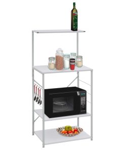 vidaXL Mikrowellenregal Weiß 60x39,6x123 cm Holzwerkstoff