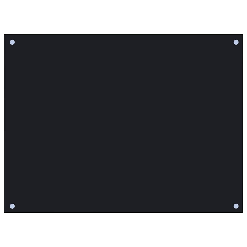 vidaXL Küchenrückwand Schwarz 80x60 cm Hartglas