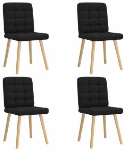 vidaXL Esszimmerstühle 4 Stk. Schwarz Stoff