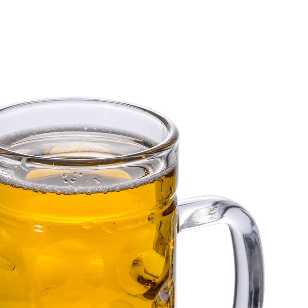 vidaXL Bierkrüge mit Henkel Glas 6 Stk. 500 ml