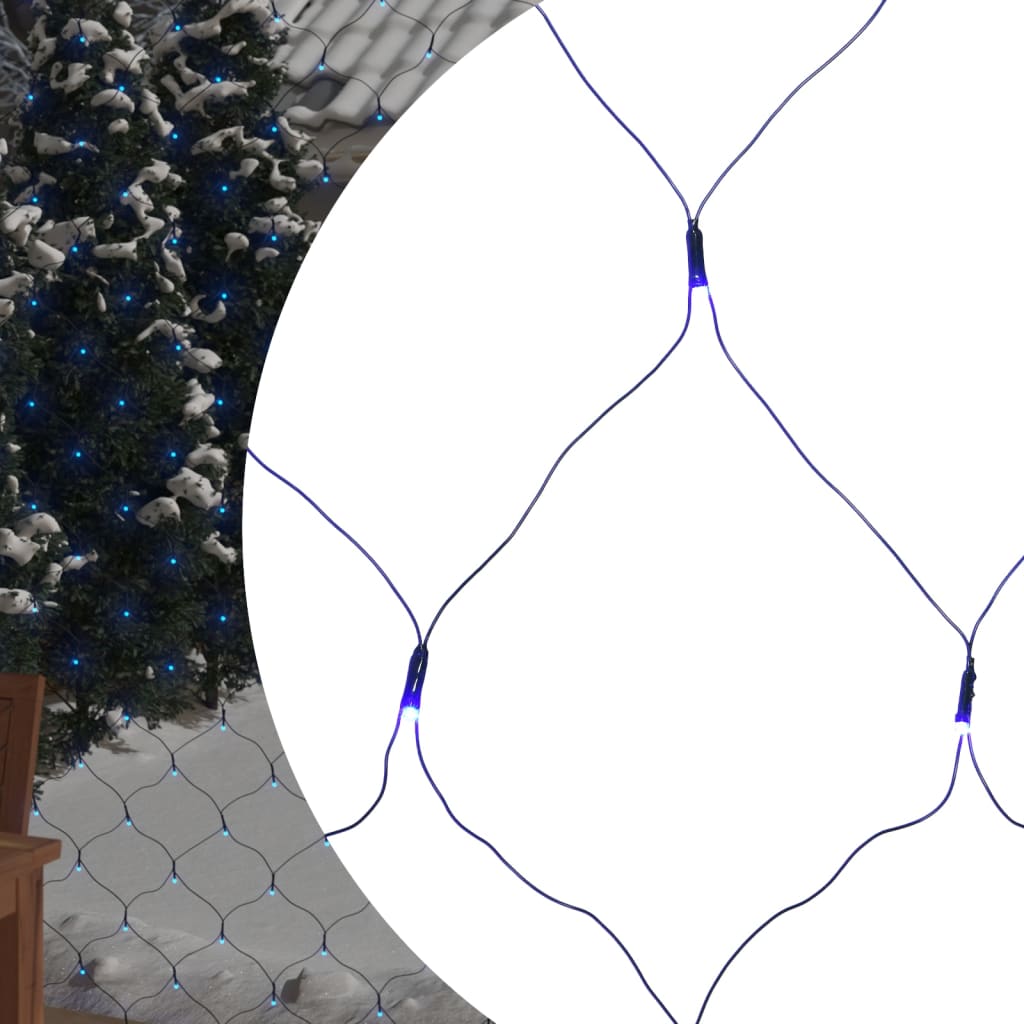 vidaXL Weihnachts-Lichternetz Blau 4x4 m 544 LEDs Indoor Outdoor