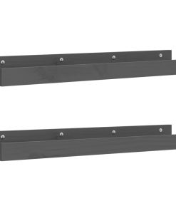 vidaXL Wandregale 2 Stk. Grau 80x12x9 cm Massivholz Kiefer