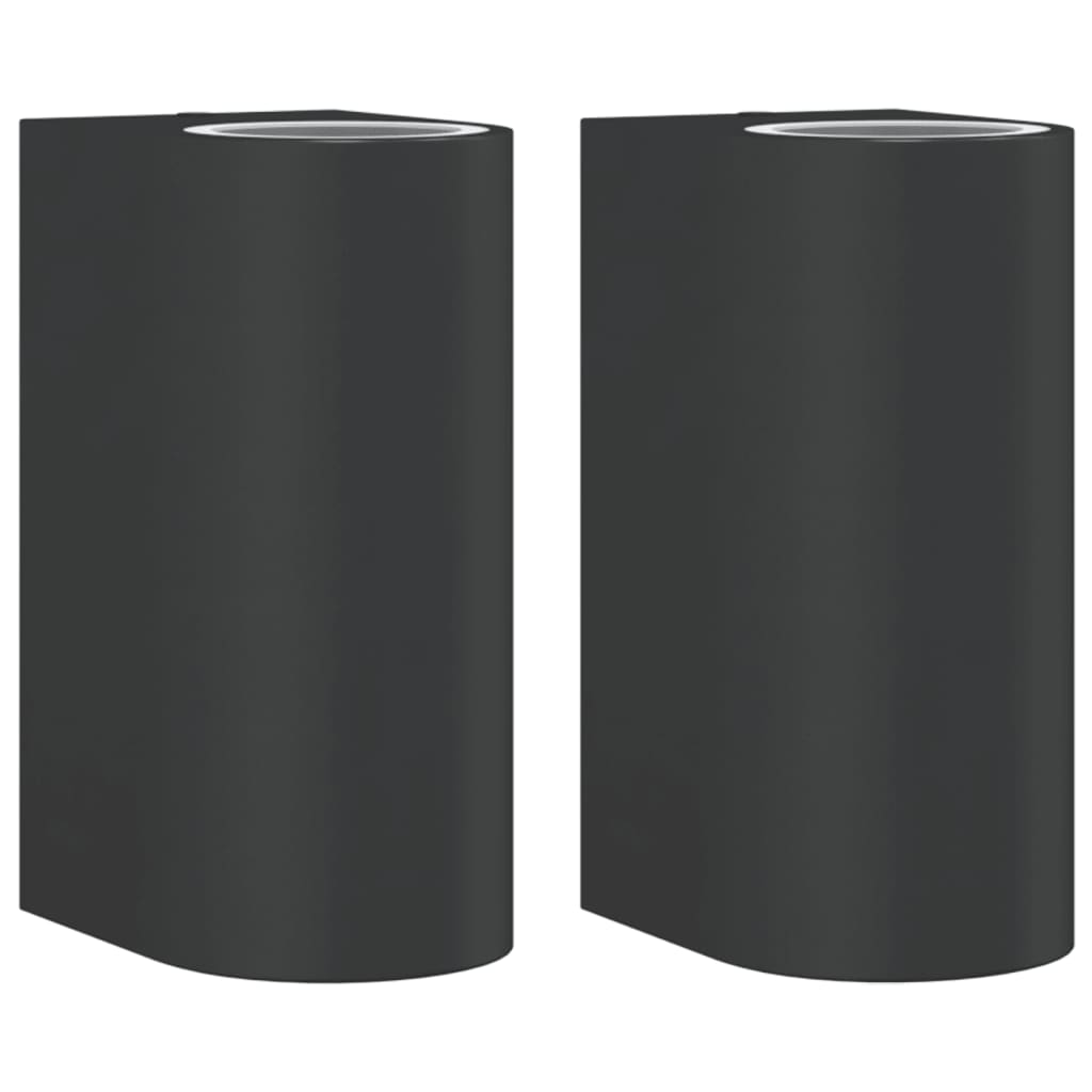 vidaXL Außenwandleuchten 2 Stk. Schwarz Aluminiumdruckguss