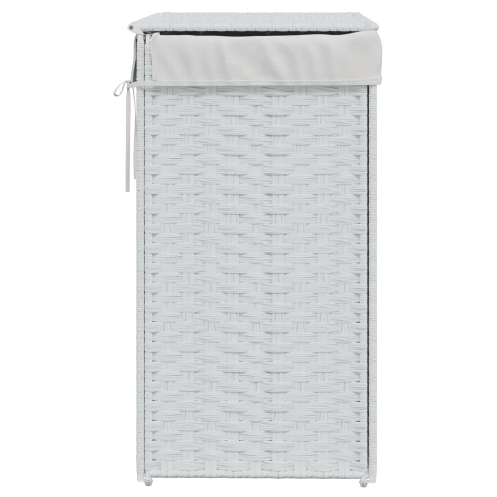 vidaXL Wäschekorb mit Deckel Weiß 46x33x60 cm Poly Rattan