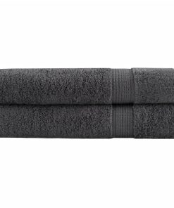 vidaXL Premium-Handtücher SOLUND 2 Stk. Anthrazit 100x200 cm 600 g/m²
